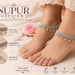Nupur Design Ghungroo Anklet – Pure 925 Silver Traditional Jewelry