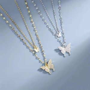 Kalung Layer Butterfly – Korean Aesthetic Necklace